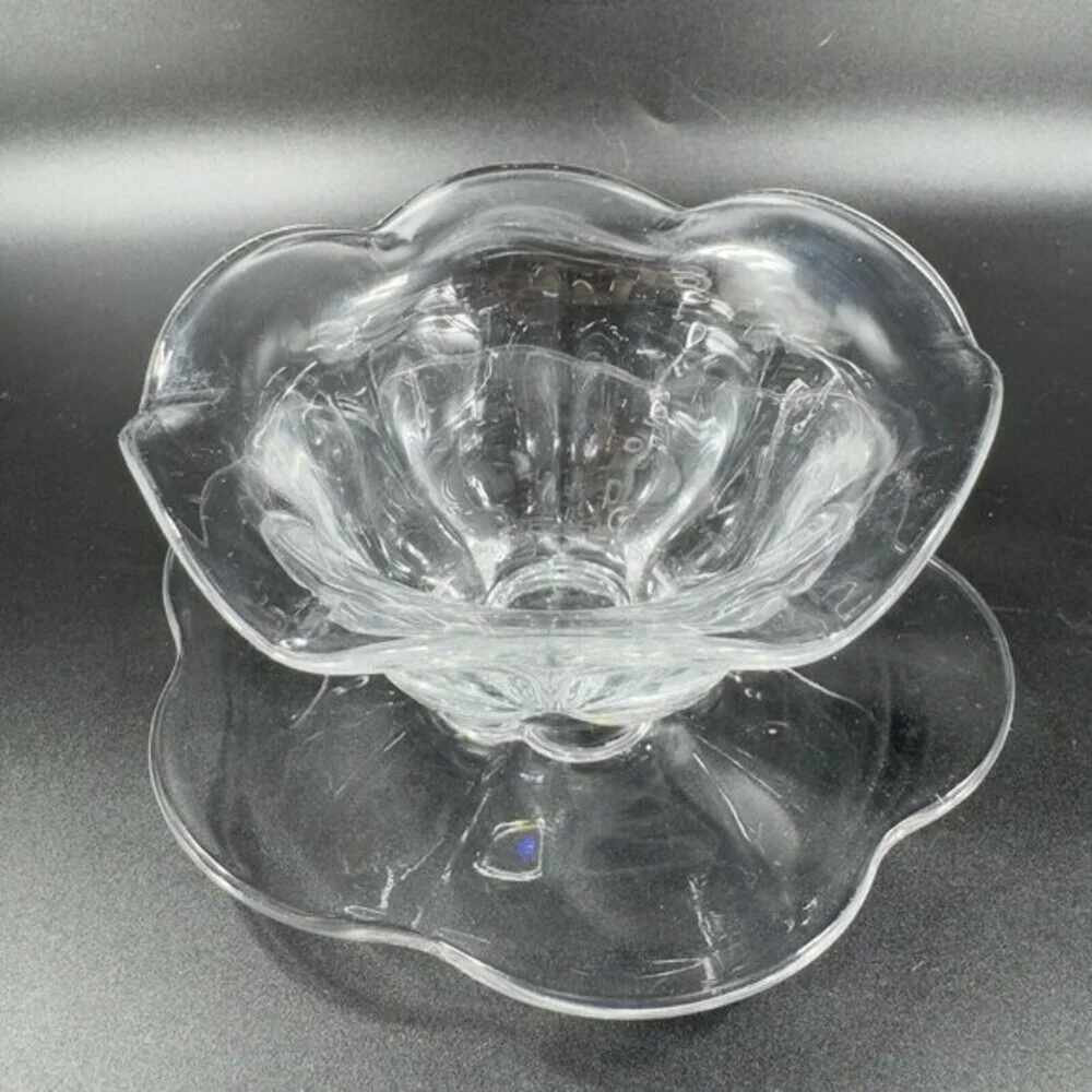 Duncan Miller Glass Company Canterbury Clear Teacup And Saucer‎ Manganese 365nm